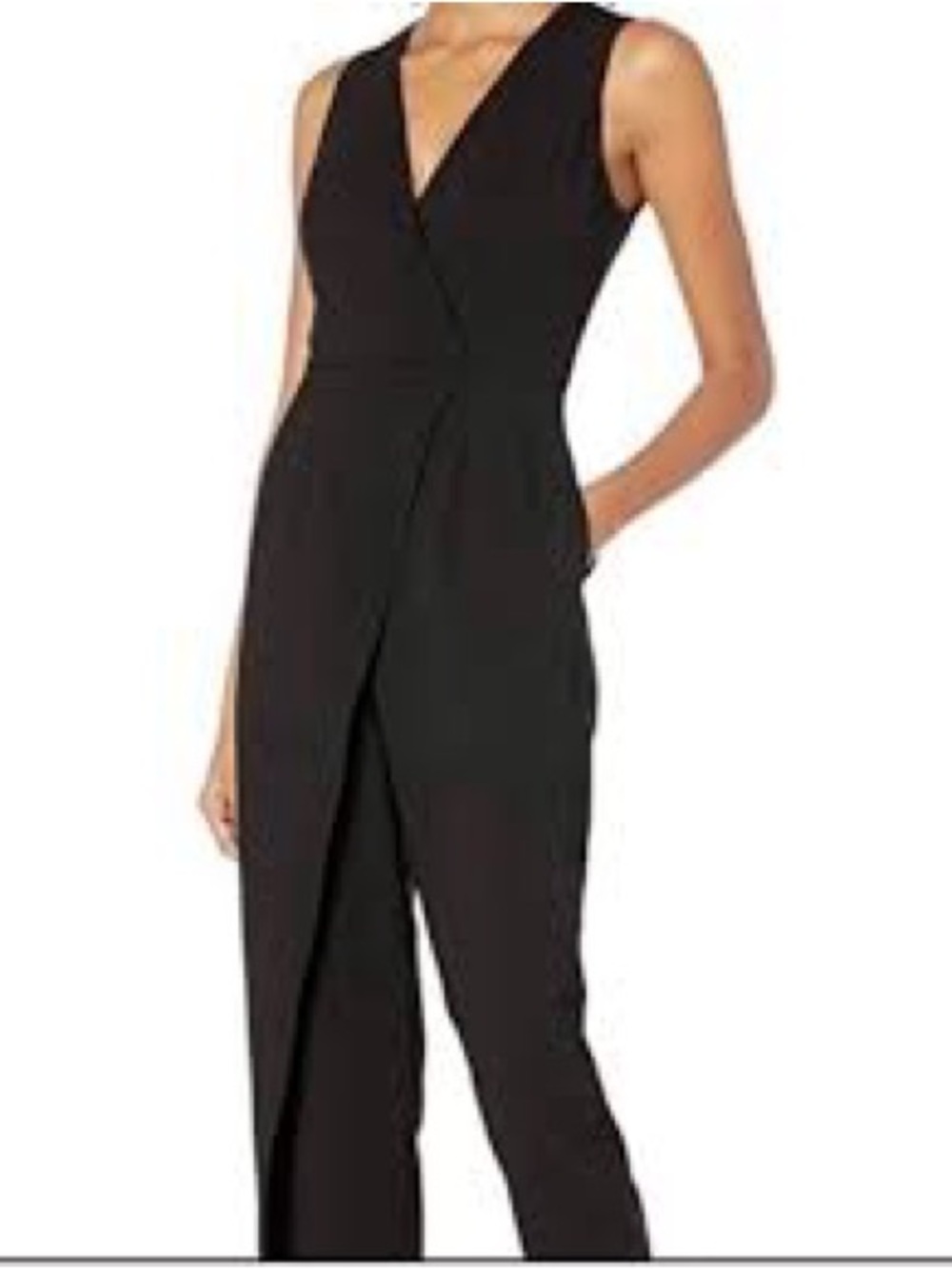 EUC BCBGeneration sleeveless wrap-front jumpsuit featuring a V-neck size 6